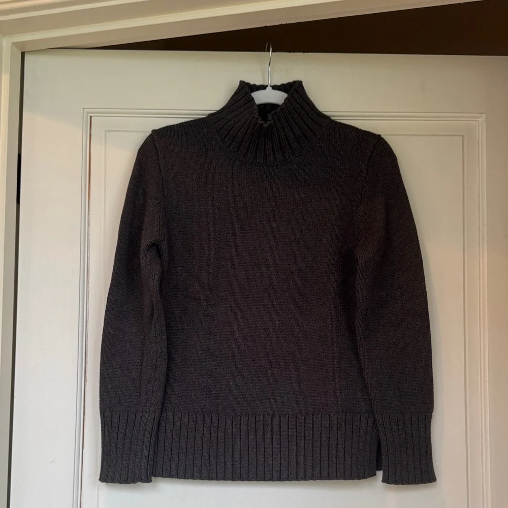 NEW With Tag J Crew Women's Cotton Charcoal Turtleneck Knit Sweater